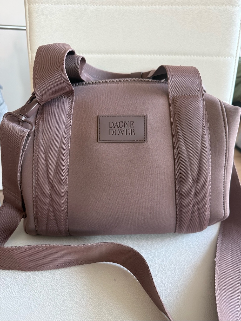 Dagne Dover Dune Purple Landon Carryall Crossbody Neoprene Bag